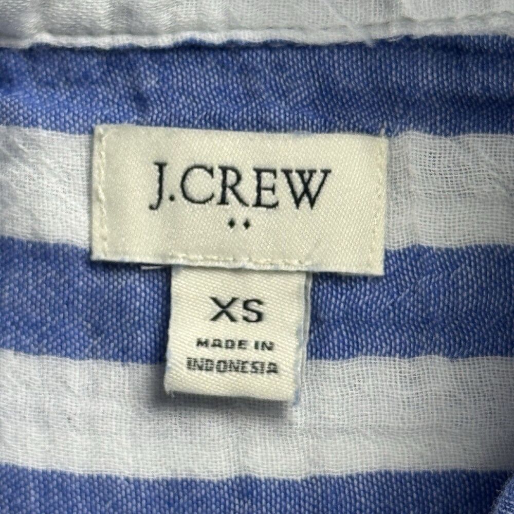 J.Crew Factory Womens Sz XS Striped Gauze Button Up Shirt Blue White Coastal - Picture 2 of 11